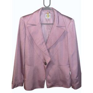 Vintage Armani Collezioni Soft Pink‎ Blazer Jacket Size 12 Viscose Made in Italy